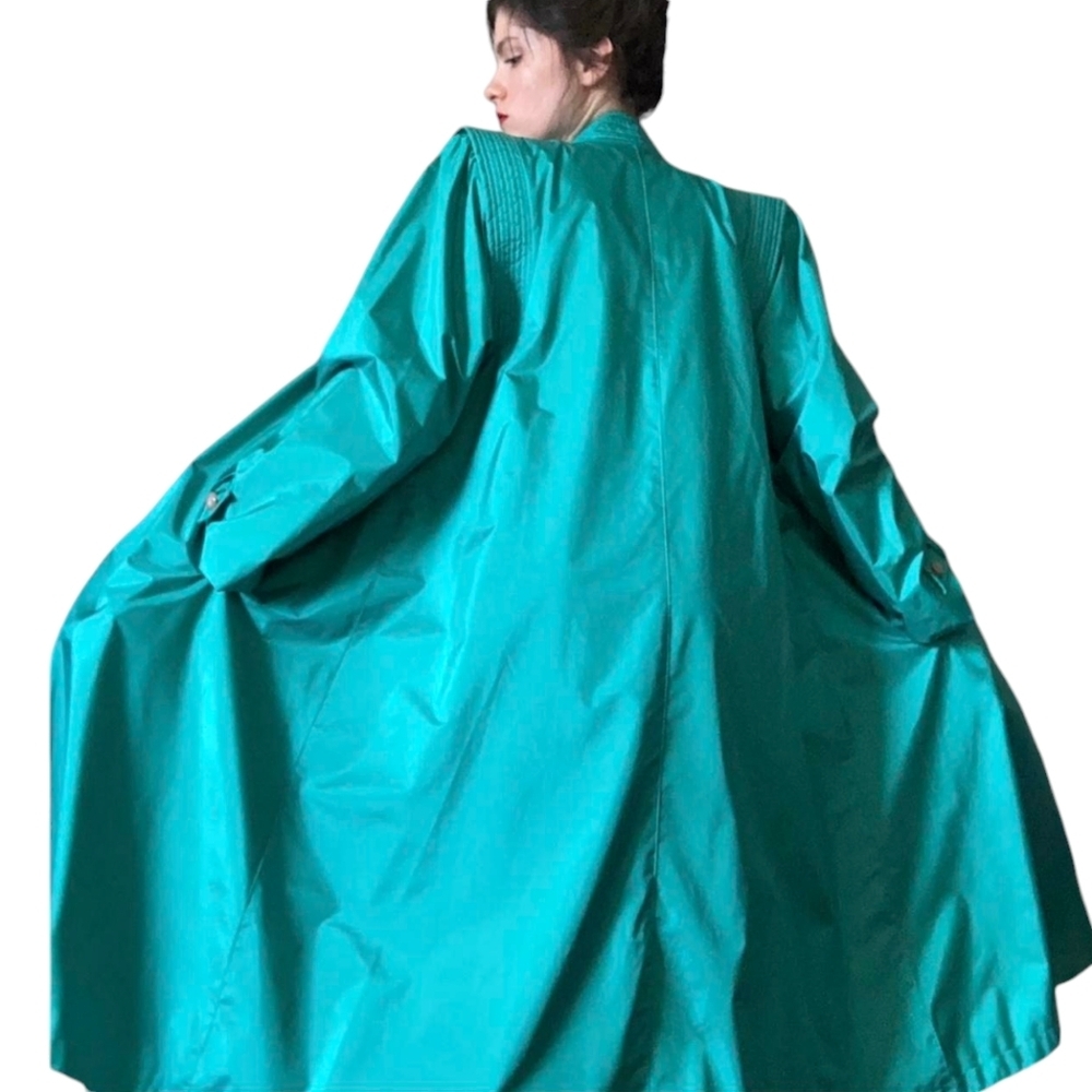 Y2K Women's Fleet Street Long Trench Coat size 12 Classic Grungcore Girlhoodcore